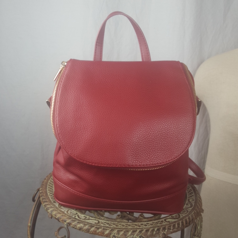 ANDEAWY BAG TOTE PURSE SATCHEL RED GOLD